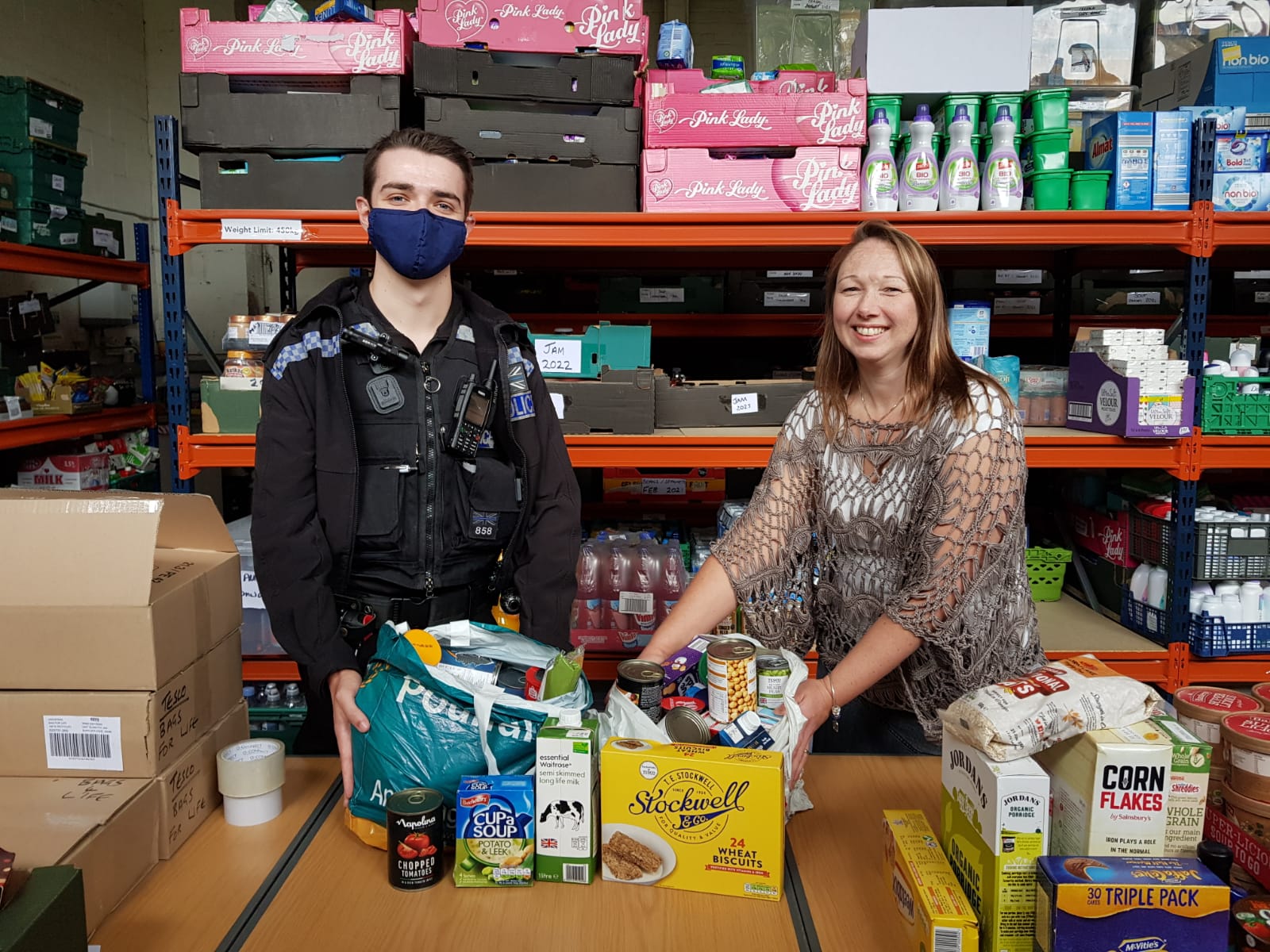 PC Tully and Justine in foodba