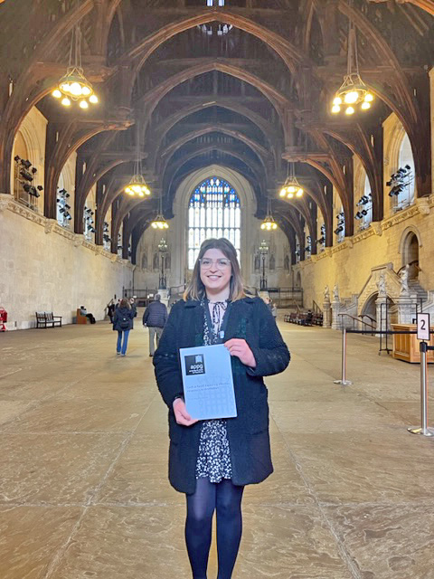 Saffron Carter presenting her report to the APPG at Parliament